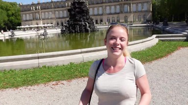 Public whore! Crowned Queen at Herrenchiemsee Castle with a sperm fountain!