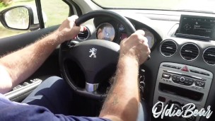 My gay friend record my hairy forearms and big hands behind the wheel while i driving to a sex club