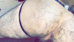 Spanking and playing with my big hairy ass getting it ready for a good fuck teaser