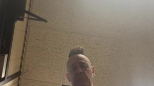 Upward view of me jacking off. Watch me cum on the camera! Leave comments below.