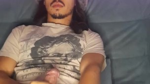 Jerking Off my Hard Cock Watching Porn - Aoki Madsen