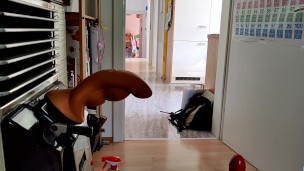 Short anal stretching with huge glas plug riding monster cock with Cumshot 11092021