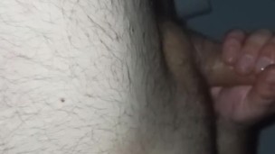 Daddy bear solo masturbation on the massage table