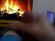 Jerking off by a calming fireplace INSTEAD OF vacuuming HAPPY NEW YEAR! 1/16