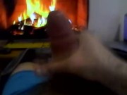 Jerking off by a calming fireplace INSTEAD OF vacuuming HAPPY NEW YEAR! 16/16