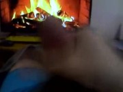 Jerking off by a calming fireplace INSTEAD OF vacuuming HAPPY NEW YEAR! 3/16