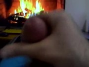 Jerking off by a calming fireplace INSTEAD OF vacuuming HAPPY NEW YEAR! 4/16