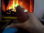 Jerking off by a calming fireplace INSTEAD OF vacuuming HAPPY NEW YEAR! 5/16