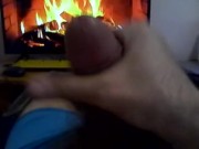 Jerking off by a calming fireplace INSTEAD OF vacuuming HAPPY NEW YEAR! 7/16