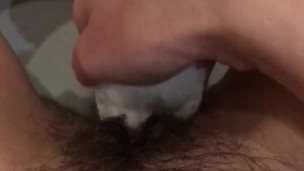 Wiping my wet pussy after peeing and lightly masturbate