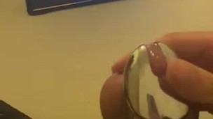 Sissy is watching porn and gets horny in chastity cage