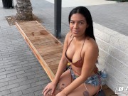 BJRAW Busty babe Maya Farrell picked up and throat fucked by a big dick 1/16