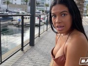 BJRAW Busty babe Maya Farrell picked up and throat fucked by a big dick 2/16