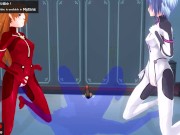 エロアニメ　レイ、アスカと3P中出し、レズあり 3/16