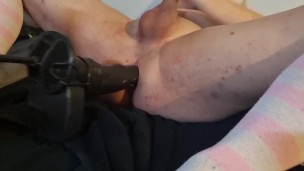 Fuck machine with Horse dildo