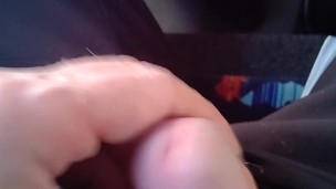 Guy risky caresses his cock in the public bus.