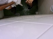 Quick blowjob in gym bathroom. 15/16