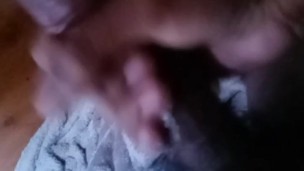 Stroking my big black cock