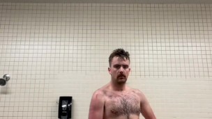 THIC OTTER IN A PUBLIC GYM SHOWER ROOM