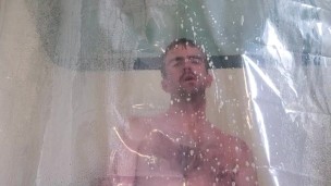 BIG UNCUT OTTER DICK IN THE SHOWER
