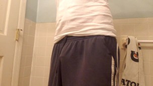 Nice dick print and little jerking off