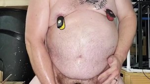 Locktober Day 5 Slave trains his hole while wearing nipple clamps