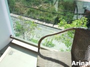 ArinaLexx extreme cuming on public.Wet pussy play in balcony 1/16