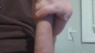 Stroking my cock once more for you