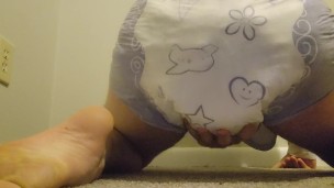 Double Diaper Goodnites Rubbing and Tease