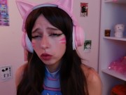 Dva Owerwatch Cosplay. Gamer Girl Ride Dildo & Sucking Cock While Playing 3/16
