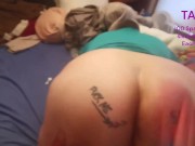 Mistress Spanks Chub Slaves Naked Ass 100 Times! 8/16