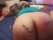 Mistress Spanks Chub Slaves Naked Ass 100 Times! 9/16