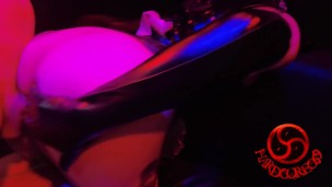 Slut maid dressed in latex gives her dom a blowjob drooling. He eat her pussy after HARD fucked FPOV