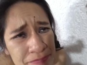 POV Wednesday is doing a great sloppy blowjob with huge facial 15/16