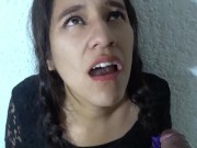 POV Wednesday is doing a great sloppy blowjob with huge facial 5/16