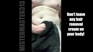 How my straight male sub keeps his tiny genitals and ass smooth without shaving!