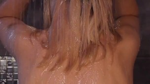 CUTE INNOCENT GIRL taking sexy shower before Christmas and playing with bubbles on my tits