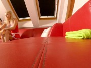 Shaved Pussy Girls show their Booty and Tits in Uniform and Short Skirts without Underwear for Teasing in a Birthday Party 11/16