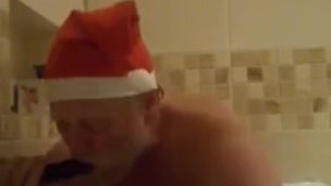 Santa playing with dildo