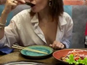 First Date Sex in Restaurant Real Couple Homemade Hot Sex with 18 Year Cute Girl Creampie Darcy Dark 2/16