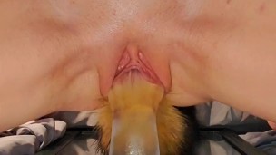 Tight wet pussy takes fist dildo for first time - watch me squirt