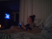 BBW Smoking Cigarettes and Playing Video Games In Black Bra and Panties Part 6 11/16