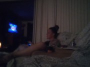 BBW Smoking Cigarettes and Playing Video Games In Black Bra and Panties Part 6 12/16