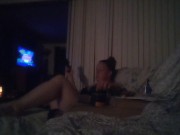 BBW Smoking Cigarettes and Playing Video Games In Black Bra and Panties Part 6 14/16