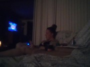 BBW Smoking Cigarettes and Playing Video Games In Black Bra and Panties Part 6 2/16