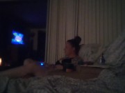 BBW Smoking Cigarettes and Playing Video Games In Black Bra and Panties Part 6 5/16