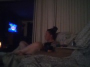 BBW Smoking Cigarettes and Playing Video Games In Black Bra and Panties Part 6 6/16