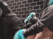 Teenage Furries Almost Caught Fucking in Restaurant Bathroom Stifled Moans 10/16