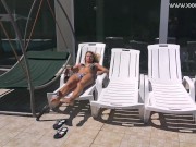 Mary Kalisy rubs her clit and pussy lips and swims 1/16