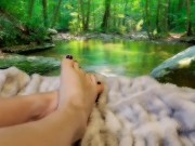 Massage oil on beautiful feet 10/16